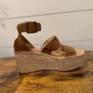 Soludos Brown Suede Espadrille Platform Sandal